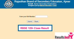 Check Rbse Th Science Result Rajasthan Board Th Science Stream Results India